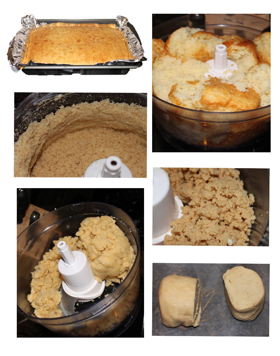 cake dough in the food processor
